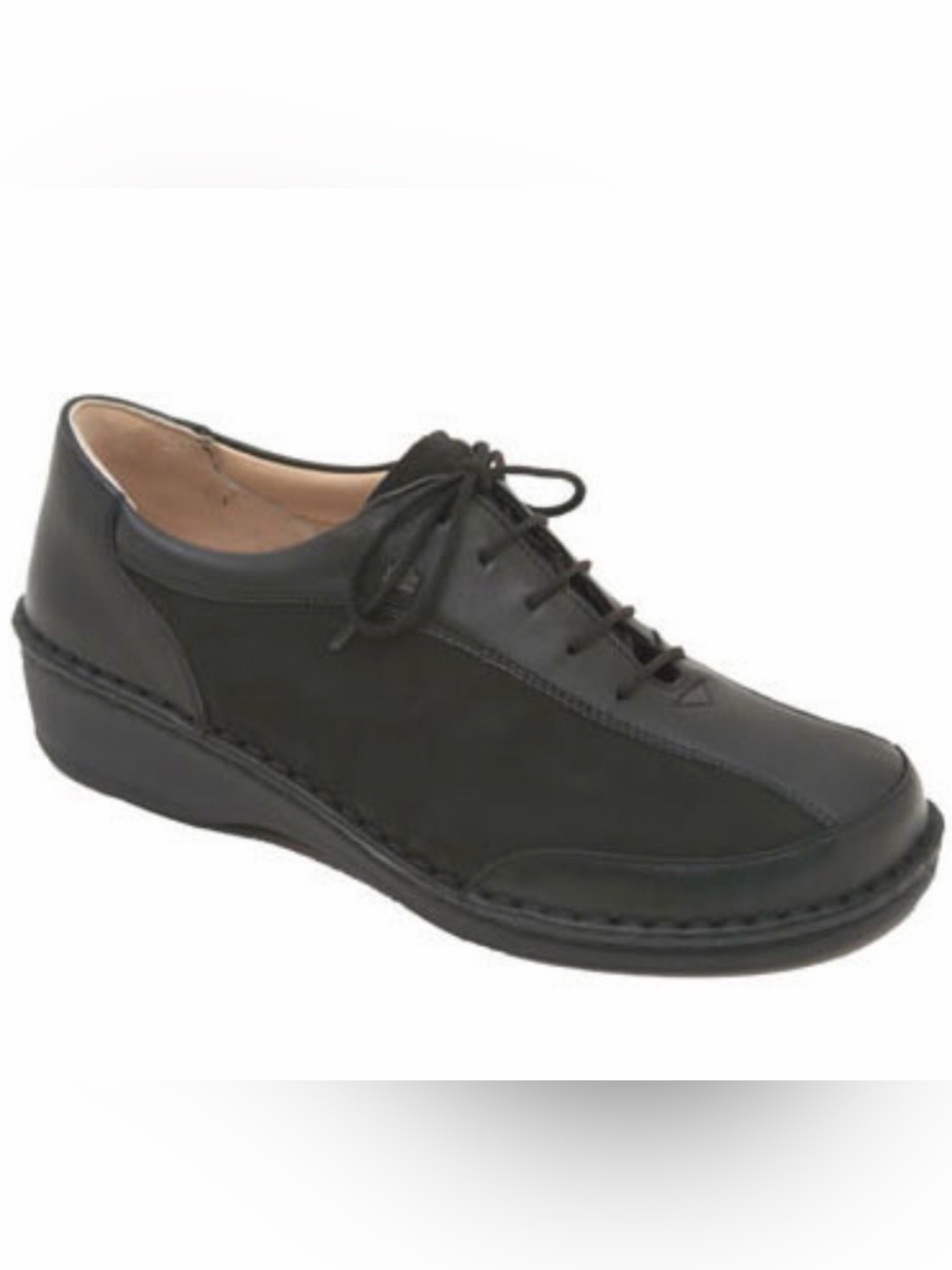 Finn Comfort Hanoi Women's Black Lace-Up Comfort Shoe Made in Germany Size 37